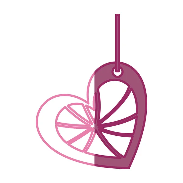 Rózsaszín silhouette szerelem szív absztrakt ábra függő dekoráció — Stock Vector