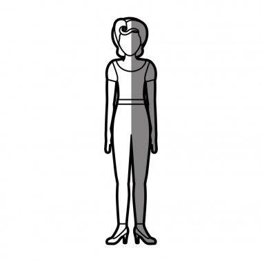 siluet gölgelendirme vücut meçhul kadın tişört ve pantolon retro tarzı ile