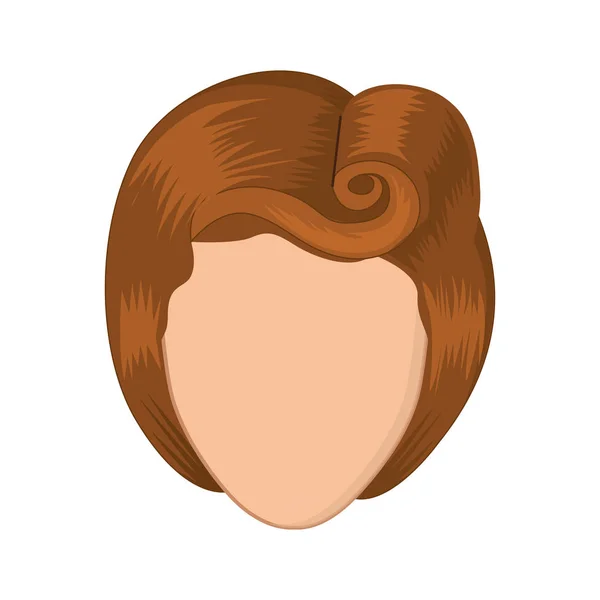 80 年代のカラフルな現実的な顔の見えない女性の髪型 — ストックベクタ