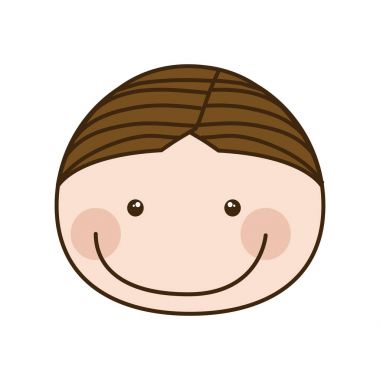 renkli karikatür açık yüz çocuk gülümseme ile