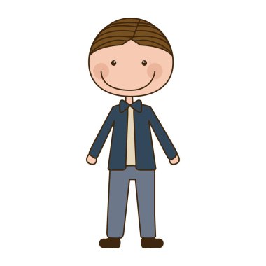 renkli karikatür adam düğün elbiseli