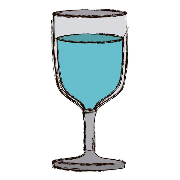 물으로 포도주의 유리의 색상 흐릿한 실루엣 — 스톡 벡터