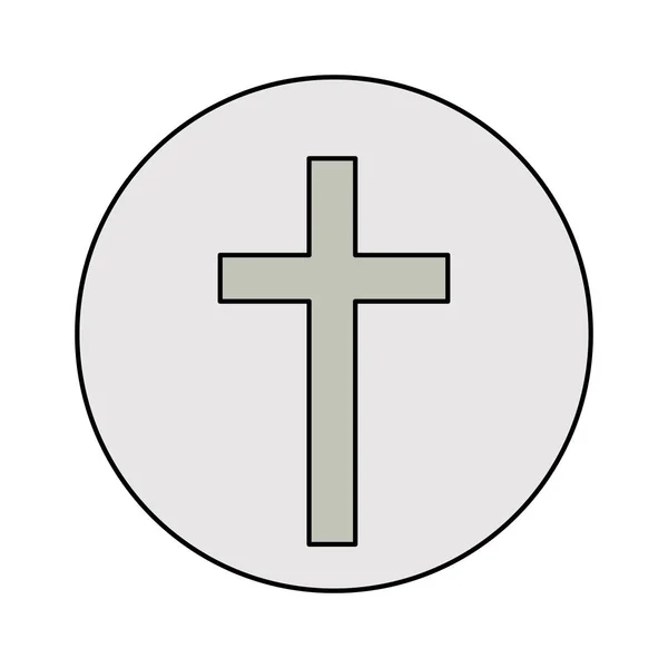 Sagoma colorata di sfera con simbolo a croce — Vettoriale Stock