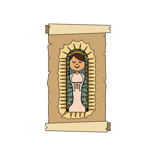 красочный фон с холстом девственницы Гуадалупе
