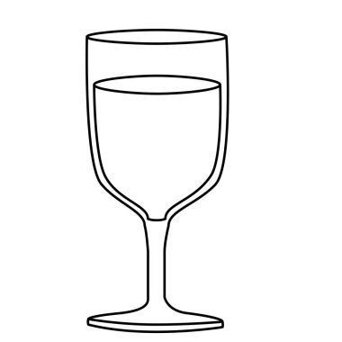 tek renkli bardak şarap silüeti