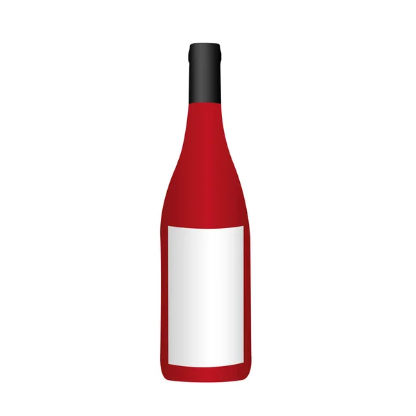 Fargerik silhuett med flaske rødvin – stockvektor