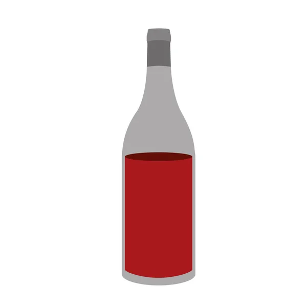 Silueta colorida con botella de vino tinto sin etiqueta — Vector de stock