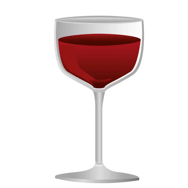Sagoma colorata di tazza di vetro con vino rosso — Vettoriale Stock