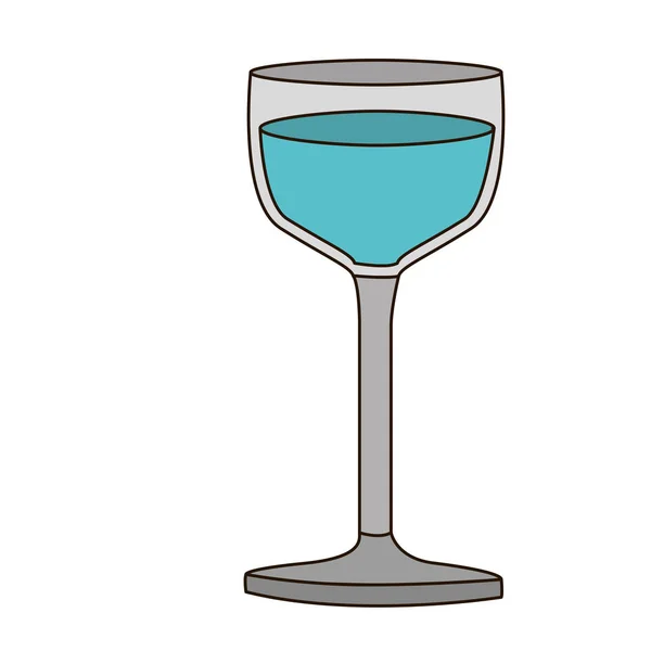 Silhouette colorée de tasse en verre avec de l'eau et délimité — Image vectorielle
