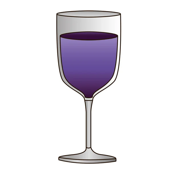 Bunte Silhouette von Glas Wein mit violettem Wein und abgegrenzten — Stockvektor