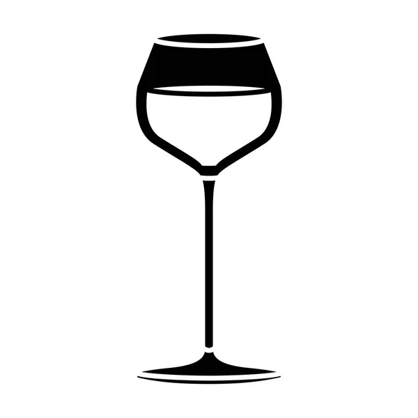 Svart siluett av vinrött glas — Stock vektor