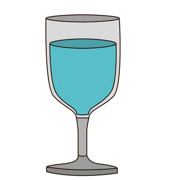 Silueta de color claro de copa de vino con agua — Archivo Imágenes Vectoriales