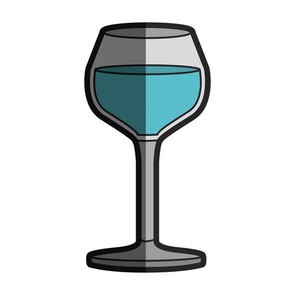 Helle Silhouette aus weinrotem Glas mit Wasser mit Halbschatten — Stockvektor