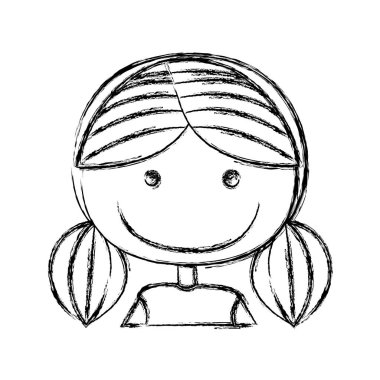 bulanık siluet karikatür yarım vücut kız küçük helezon saçlı