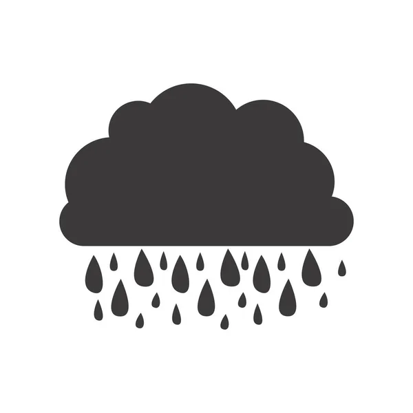 Silhouette grigia di nuvola con pioggia — Vettoriale Stock
