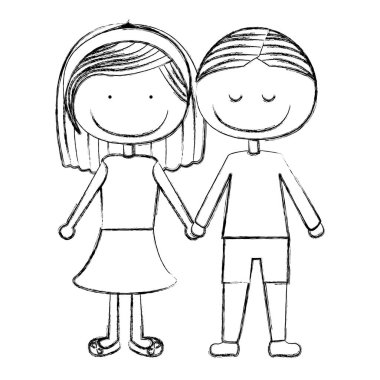 siluet karikatür çift takım ile alınan eller gayri resmi bulanık