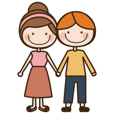 siluet çizgi film sarışın adam saç rengi ve kız saç modeli ile alınan eller toplanan