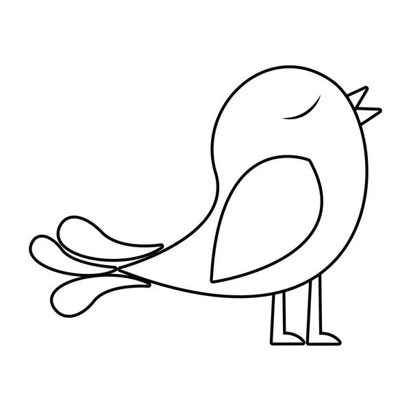 Monokrom silhuetten av fågelsång — Stock vektor