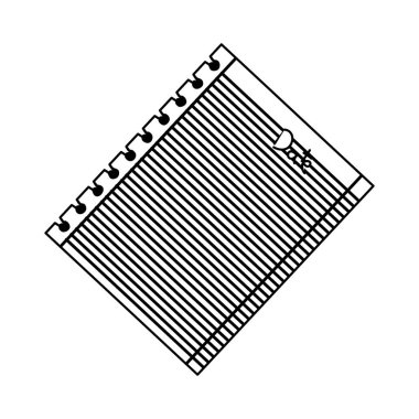 çizgili defter sayfasındaki boş tek renkli siluet
