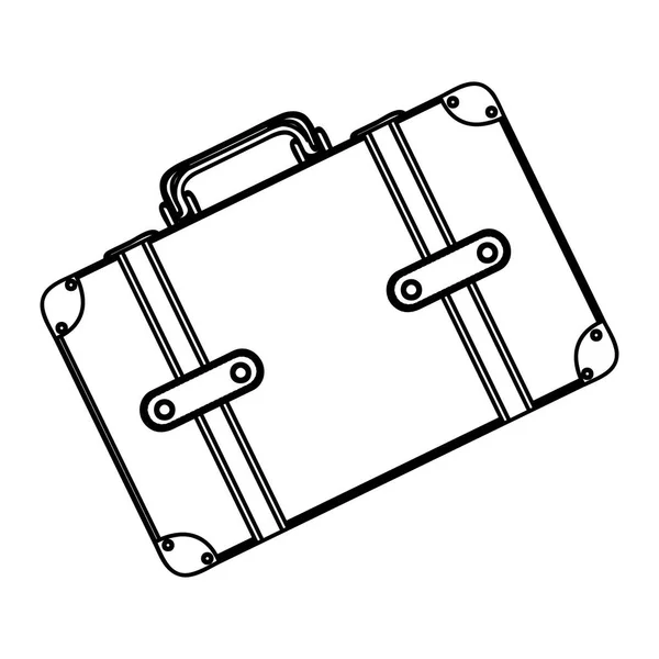 Monochrome Silhouette mit Koffer in Diagonalstellung — Stockvektor