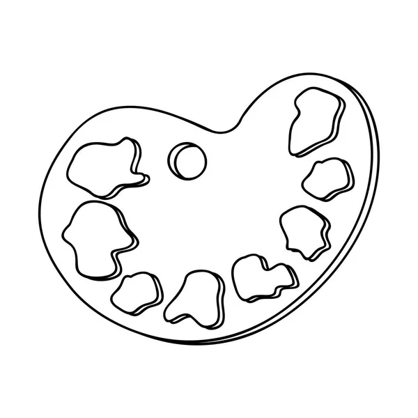 水彩调色板艺术工具的单色剪影 — 图库矢量图片