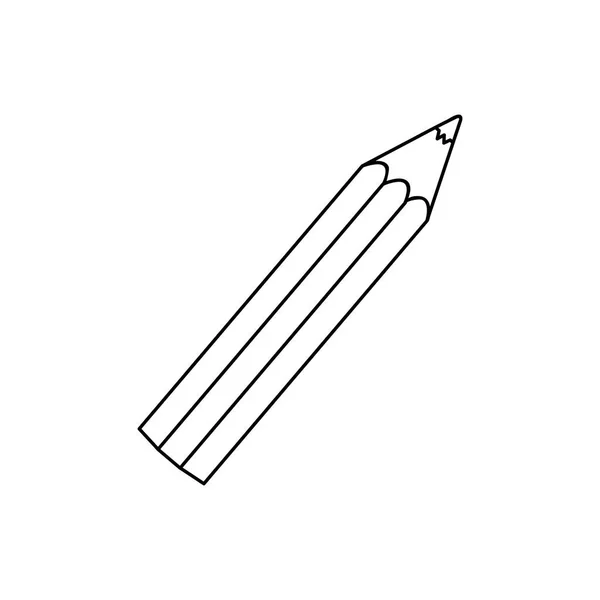 Монохромный силуэт маленького школьного карандаша — стоковый вектор