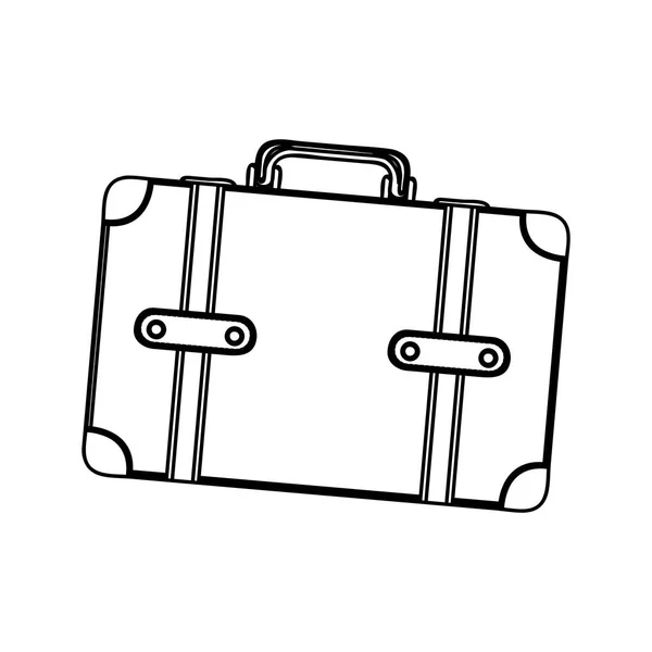 Silhouette monochrome de valise avec poignée — Image vectorielle