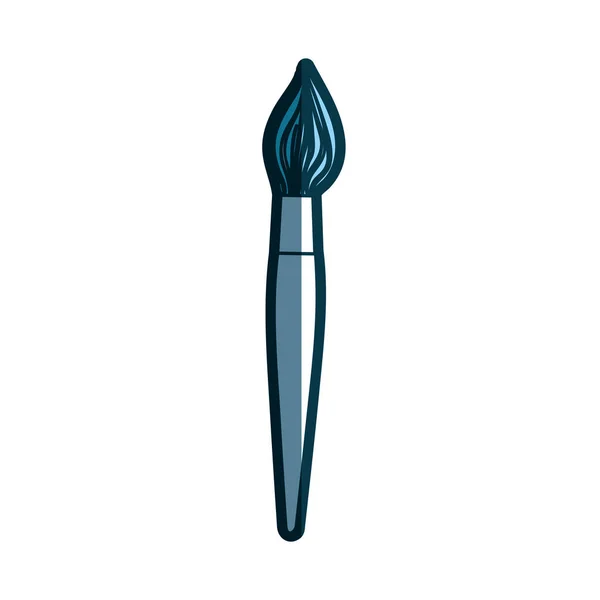 Fırça aracı sanat mavi siluet — Stok Vektör