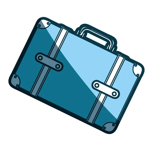Blue silhouette with suitcase in diagonal position — Stock Vector