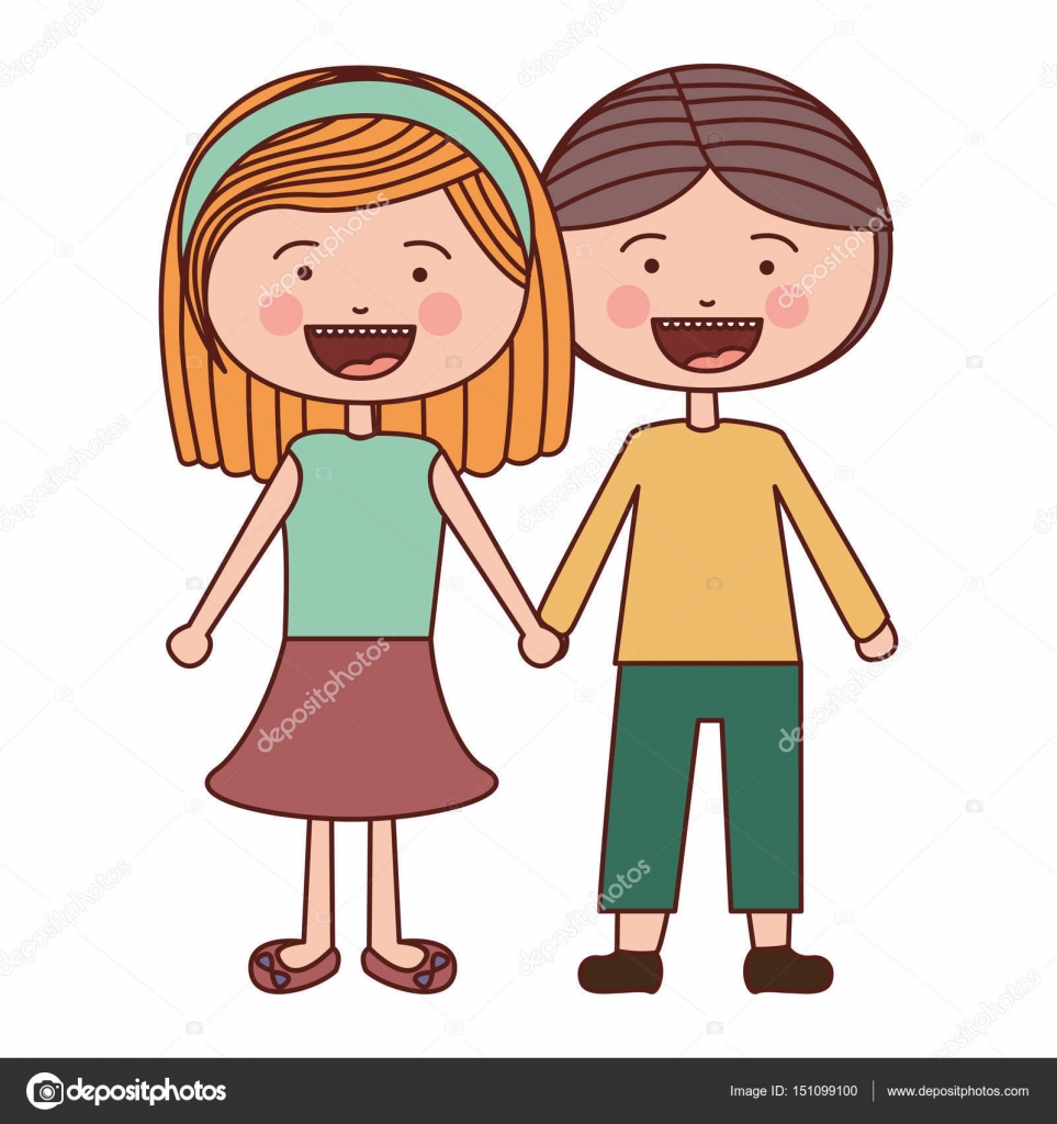 Color silueta sonrisa expresión dibujos animados pareja en traje informal con toma de manos vector, gráfico vectorial © grgroupstock imagen #151099100 Color silueta sonrisa expresión dibujos animados pareja en traje informal con toma de manos vector, gráfico vectorial © grgroupstock imagen #151099100