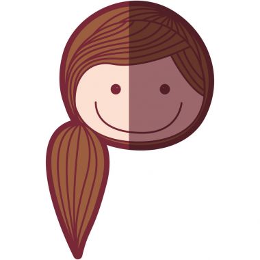 yan at kuyruğu saç siluet gölgelendirme karikatür açık yüz kadın renk