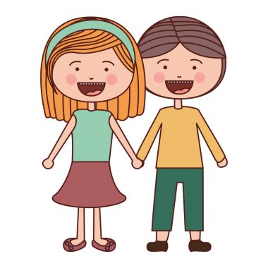 renk siluet gülümsemek ifade çizgi film çift takım ile alınan eller gayrı