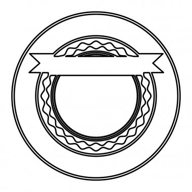 siyah kurdele ile yuvarlak damga silüeti