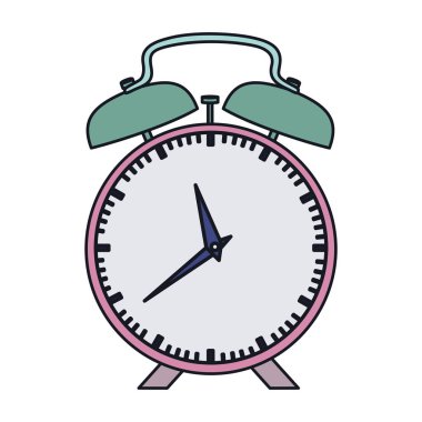 pembe çalar saat ile renkli siluet