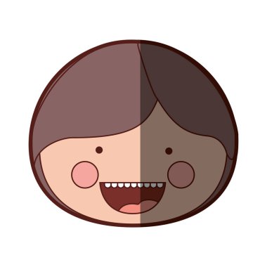 renk siluet gölgelendirme gülümsemek ifade karikatür açık yüz çocuk kahverengi saçlı