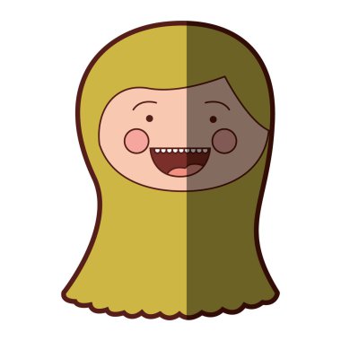 renkli siluet gölgelendirme gülümsemek ifade karikatür açık yüz kız sarışın saçlı