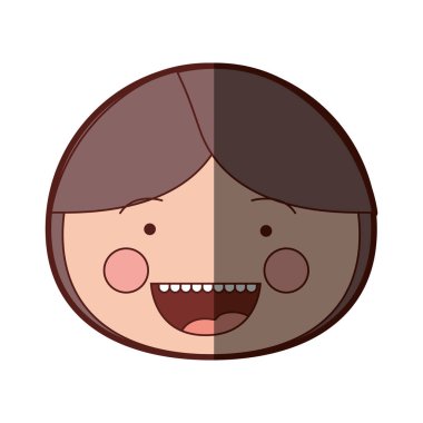 renk siluet gölgelendirme gülümsemek ifade karikatür açık yüz çocuk kahverengi saçlı