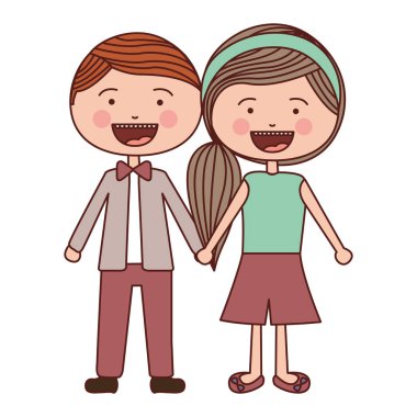 renk siluet gülümsemek ifade karikatür kırmızı erkek saç ve kadın yan saç modeli ile alınan eller