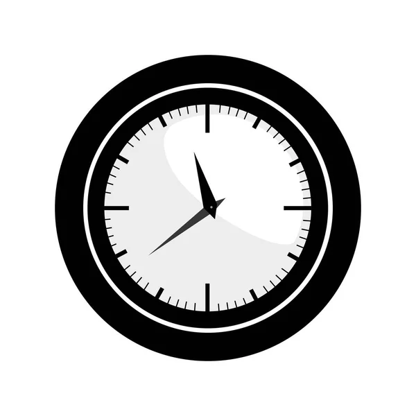 Чорний силует з настінним годинником — стоковий вектор