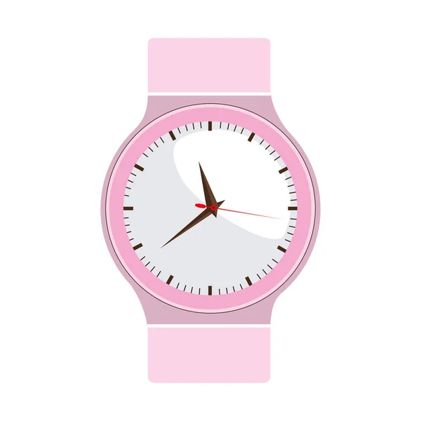 Kadın analog kol saati olan renkli grafik — Stok Vektör