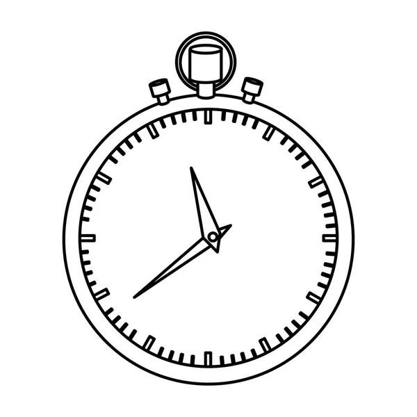 Monochrome silhouette of simple stopwatch — Stock Vector