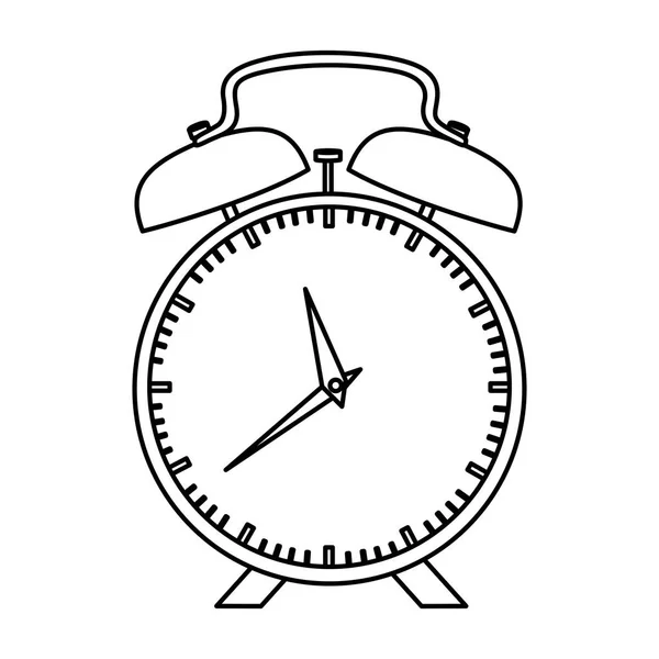 Monochrome silhouette of alarm clock — Stock Vector