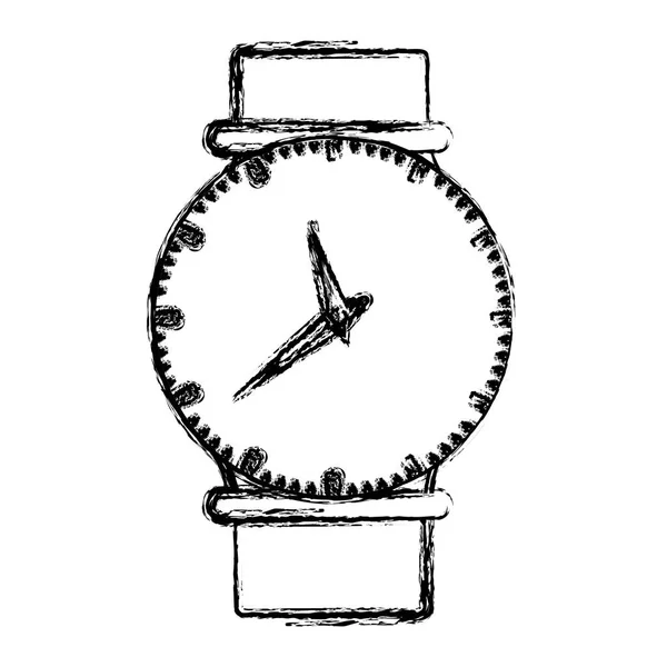 Silhouette sfocata monocromatica dell'orologio da polso femminile — Vettoriale Stock