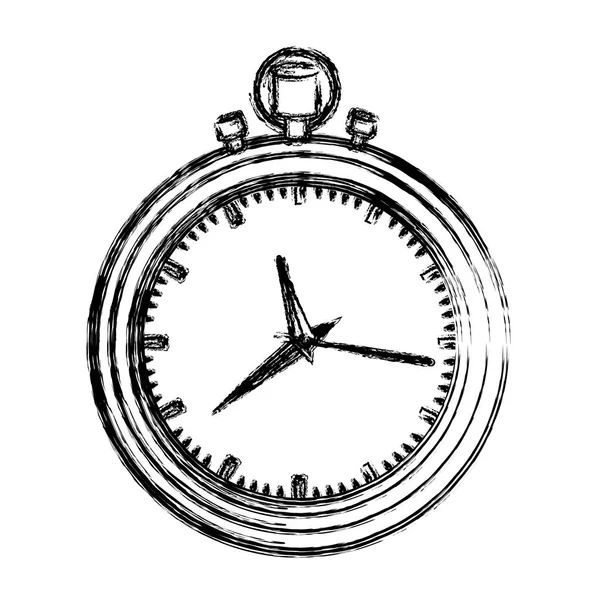 Monochroom wazig silhouet met zwarte stopwatch — Stockvector