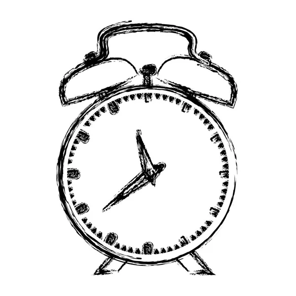 Monochrome blurred silhouette of alarm clock — Stock Vector