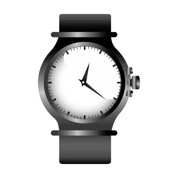 Gráfico realista con reloj pulsera femenina gris — Vector de stock