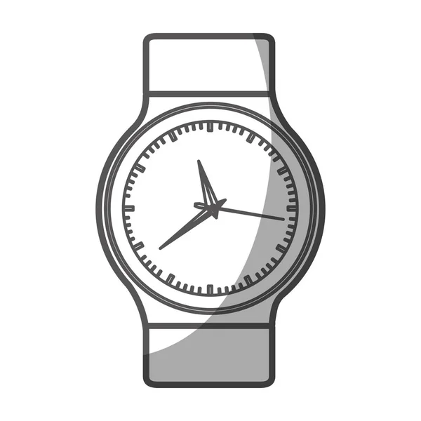 Silueta de escala de grises del reloj de pulsera masculino — Vector de stock