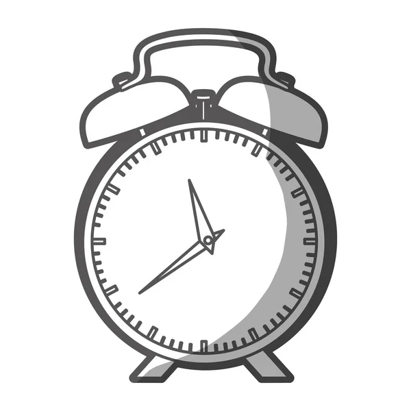 Silueta de escala de grises del reloj despertador — Vector de stock