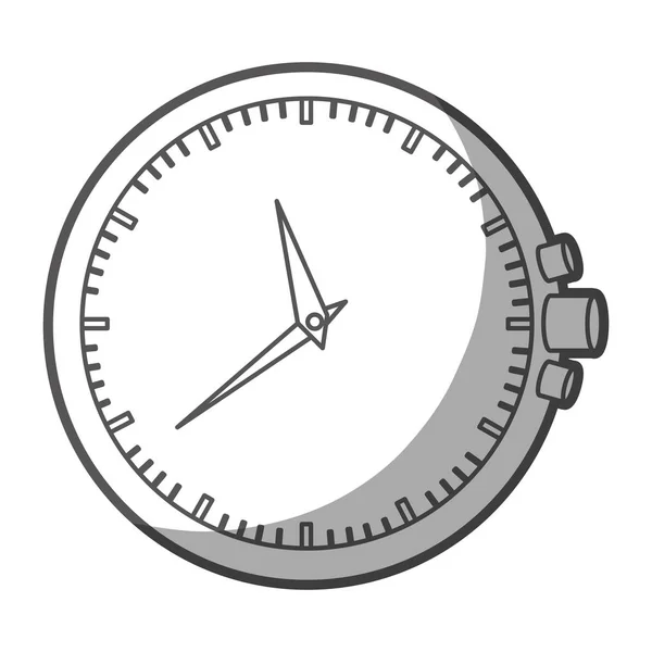 Silhouette en niveaux de gris de l'horloge sans bracelet — Image vectorielle