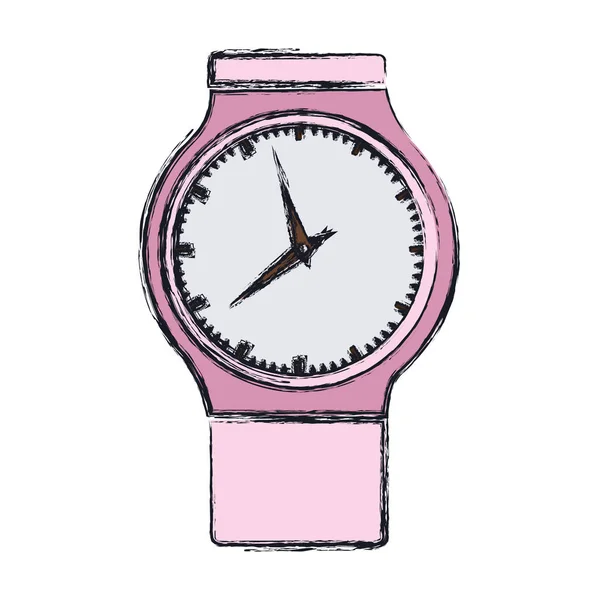 Farbe verschwommene Grafik der rosa weiblichen Uhr — Stockvektor